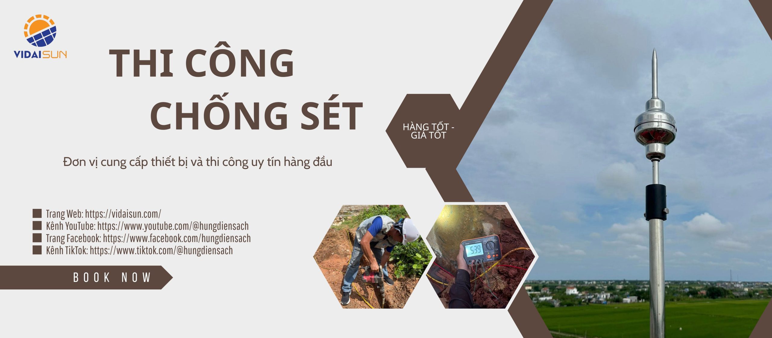 Vidaisun thi công chống sét